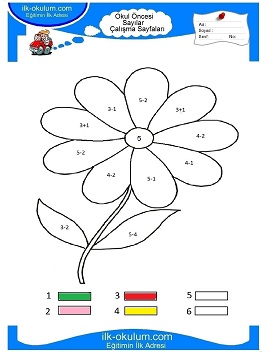 Çocuklar İçin Sayılar Çalışma Sayfaları 